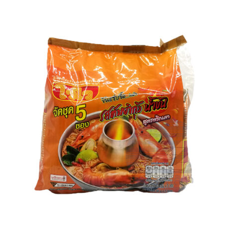 ไวไว รสต้มยำกุ้งน้ำข้น ขนาด 60 กรัม แพ็ค 5 ซอง