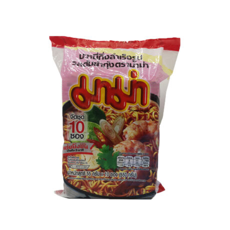 มาม่า ต้มยำกุ้งซอง ขนาด 55 กรัม แพ็ค 10 ซอง