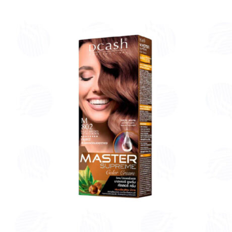 Dcash M802 ครีมย้อมผม สีน้ำตาลอ่อนออกทอง 90/100 ml.