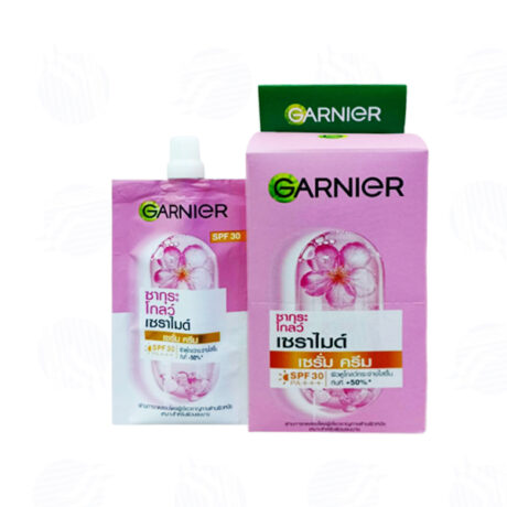การ์นิเย่ ซากุระ โกลว์ เซราไมด์ เซรั่ม ครีม SPF30 PA+++ 7 มล. แพ็ค 6