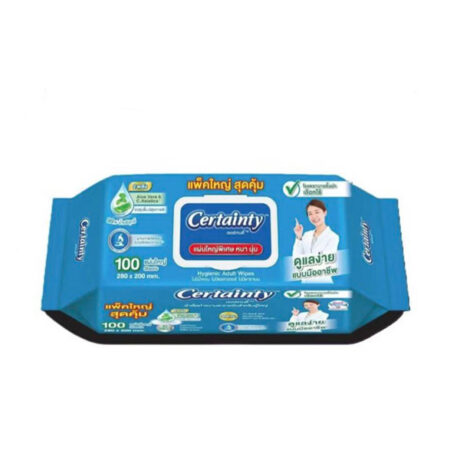 เซอร์เทนตี้ผ้าเช็ดทำความสะอาดผิวผู้ใหญ่ 100 แผ่น